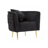 fauteuil, playwood et éponge et tissu et métal, couleur noir, dimensions : 76 x 74 x 71 cm 8052773830102