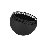 brasero sphère design en métal noir - ajouré pois