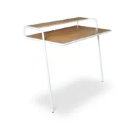 table inclinable en métal et bois style scandinave blanc
