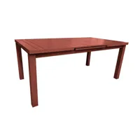 table rectangulaire extensible santorin 8-10 personnes en aluminium finition uni terracotta avec 10 fauteuils - jardiline