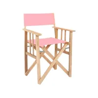 fauteuil pliable réalisateur en eucalyptus pour enfant rose