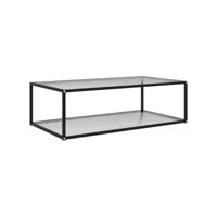 table basse table de salon  bout de canapé transparente 120x60x35 cm verre trempé meuble pro frco60844