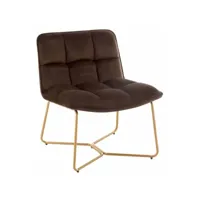 paris prix - fauteuil lounge design lisa 76cm marron foncé