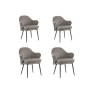 chaises de salle à manger brun velours nid d'abeille et pu-cuir de couleur assortie unique chaises jambes de fer - 4 chaises