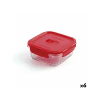 boîte à lunch hermétique luminarc pure box 760 ml rouge verre (6 unités)