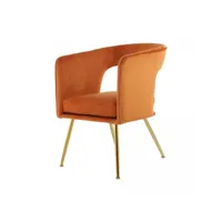 fauteuil fait main ame orange 63x60 en polyester doux et soyeux