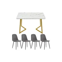 ensemble table et chaises moderne (5 pièces) - table de cuisine avec 4 chaises moselota