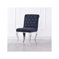 lot de deux chaises capitonnée avec strasse crosi - velours noir