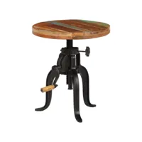 table d'appoint bout de canapé  table basse 45x (45-62) cm bois de récupération et fonte meuble pro frco56643