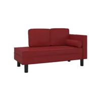 canapé droit, chaise longue coussins et traversin rouge bordeaux similicuir pwfn38746