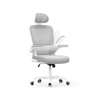 chaise de bureau pivotante avec fonction rocking - gris