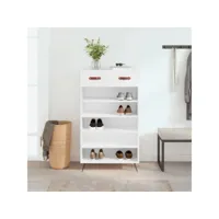 armoire à chaussures blanc 60x35x105 cm bois d'ingénierie