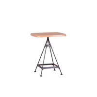 table haute industrielle en bois de hêtre et acier laqué  - amadeus , bois clair ,  table basse fixe mesa168