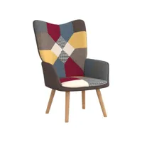 fauteuil salon - fauteuil de relaxation patchwork tissu 61,5x69x95,5 cm - design rétro best00003219446-vd-confoma-fauteuil-m05-171