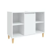 meuble d'évier- meuble sous lavabo - armoire sous vasque blanc 80x33x60 cm bois d'ingénierie pewv83132 meuble pro