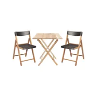 ensemble table et chaises de jardin pliante en teck fsc graphite