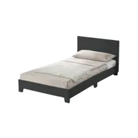 lit complet + tête de lit + cadre de lit simpli - gris - 90x190