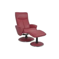 fauteuil de relaxation manuel - nephos - cuir rouge