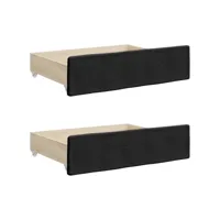 tiroirs de lit 2 pcs noir bois d'ingénierie et tissu -asaf13078 meuble pro