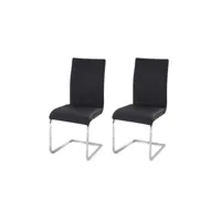 lea lot de 2 chaises de salle à manger - simili noir - contemporain - l 43 x p 56 cm bd562leanoir