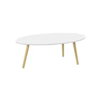 table basse pour salon avec pieds bois mdf revêtu pvc 110 cm blanc helloshop26 03_0006153