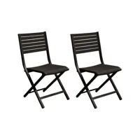 chaises pliantes en aluminium lucca (lot de 2) graphite