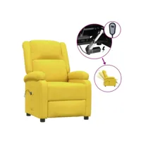 fauteuil inclinable électrique  fauteuil de relaxation jaune tissu meuble pro frco37571