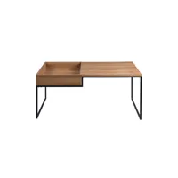 tim - table basse - bois et métal noir - 105 cm - style industriel - best mobilier - bois