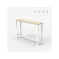 table console 120x40cm métal blanc meuble d'entrée en bois welcome light office24
