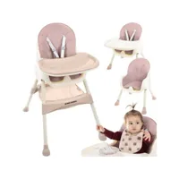 chaise haute bébé table pliable réglable 5 points rose