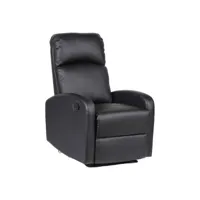 fauteuil inclinable astan hogar relax manuel noir cuir synthétoqie
