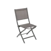 chaise de jardin pliante essentia - gris wengé et marron tonka