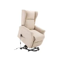 fauteuil de relaxation électrique fauteuil releveur inclinable avec repose-pied ajustable lin beige
