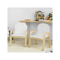 lot de 2 chaises enfant design fauteuil pour enfants avec accoudoirs et dossier chaise confortable haute qualité- hauteur réglable kmb24-wx2 sobuy®