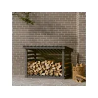 support pour bois de chauffage porte-bûches - abri de stockage pour jardin - gris 108x73x79 cm bois de pin meuble pro frco61629