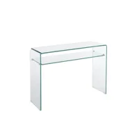 console ginza verre trempé transparent 110 cm double plateau