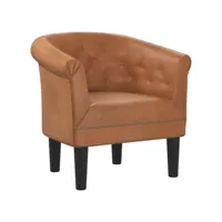 fauteuil salon - fauteuil cabriolet marron similicuir 70x56x68 cm - design rétro best00001620548-vd-confoma-fauteuil-m05-301