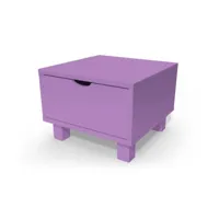 table de chevet bois cube + tiroir  lilas chevcub-li