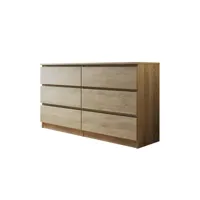celia - commode 6 tiroirs - bois - 139 cm - style contemporain - best mobilier - bois