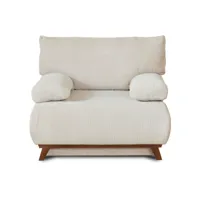 cristal - fauteuil - convertible avec coffre - en velours texturé - best mobilier - beige