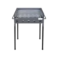 barbecue double hauteur en zinc coloris gris - 51 x 33 x 62 cm