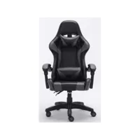 kraft - fauteuil gamer style moderne bureau - 66x62x115 - réglable en hauteur - chaise de bureu - gris