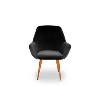 fauteuil scandinave baoba velours - velours noir