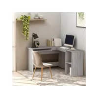 bureau d'angle bureau informatique - table de bureau sonoma gris 120x140x75 cm bois d'ingénierie meuble pro frco48552
