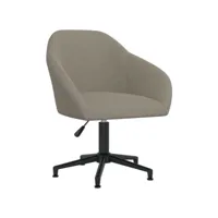 chaise pivotante de bureau gris clair velours 37