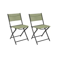 chaise de jardin pliable en acier elba (lot de 2) vert