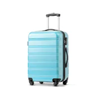 valise moyenne taille cabine 69 cm,bagages à main format 4 roues rigide-abs,bleu lagon