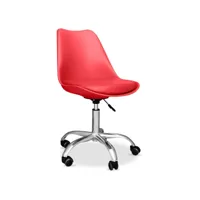 chaise de bureau à roulettes - chaise de bureau pivotante - tulip rouge