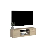 meuble tv classique betty - en panneau de particules décor chêne - l150 x h42 x p60 cm #ocp
