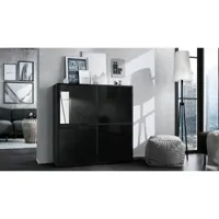 meuble moderne noir mat façade laquée 104 x 105,5 x 35,5 cm